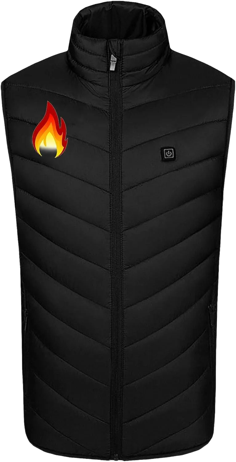Dgoopd Unisex Heated Vest for Men & Women Lightweight Rechargeable Heated Jacket Sleeveless Winter Warm Smart Heating Vest 06#black Medium