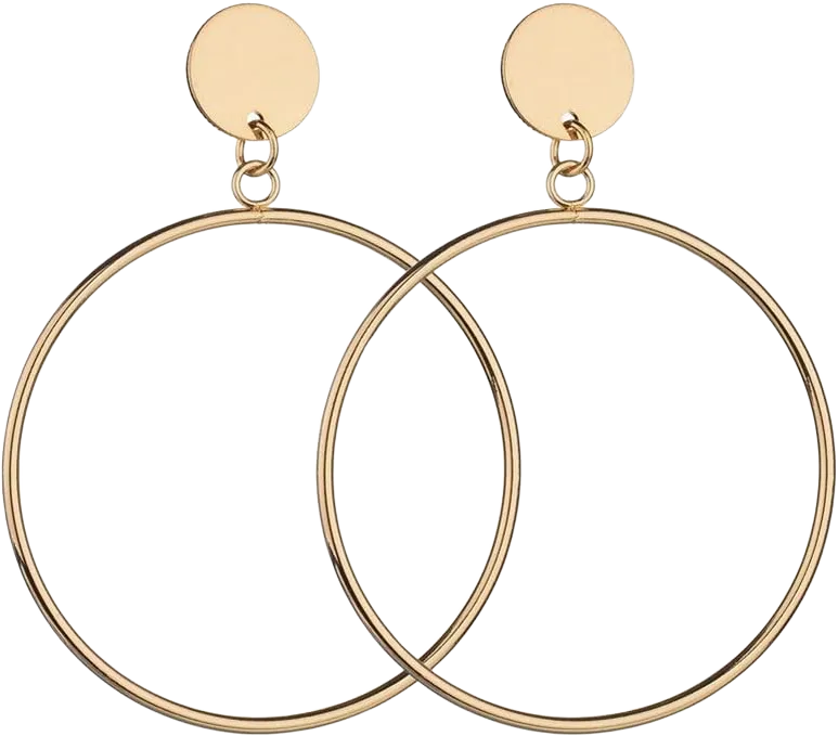 Geometric Double Circle Round Stud Earrings Women's Lucky Number 8 Shape Hollow Big Hoop Earrings C:Gold1