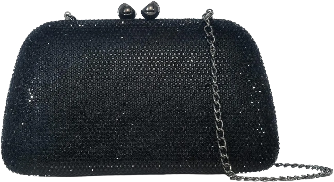 Bright Crystal Clutch Bag Sparkling Full Rhinestone Evening Bag for Women Elegant Formal Occasion Wedding Bridal Graduation (Silver)