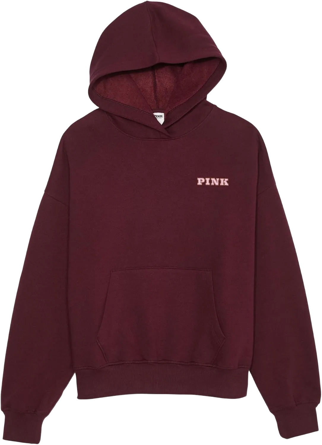 Victoria's Secret Women's PINK Logo Campus Hoodie Sweatshirt, Purple, (L)