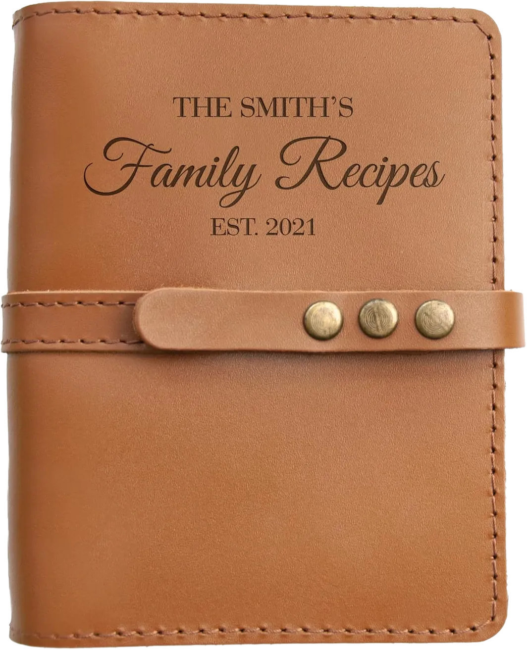 Family Recipe Book - Personalized Leather Journal to Write in Recipes - Custom Recipe Book - Christmas Gift for Mom - Engraved Recipe Journal - Personalized Blank Recipe Book with Leather Cover
