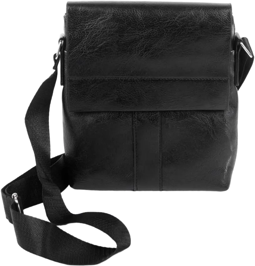 WESTEND Leather Unisex Small Crossbody Messenger Bag Black