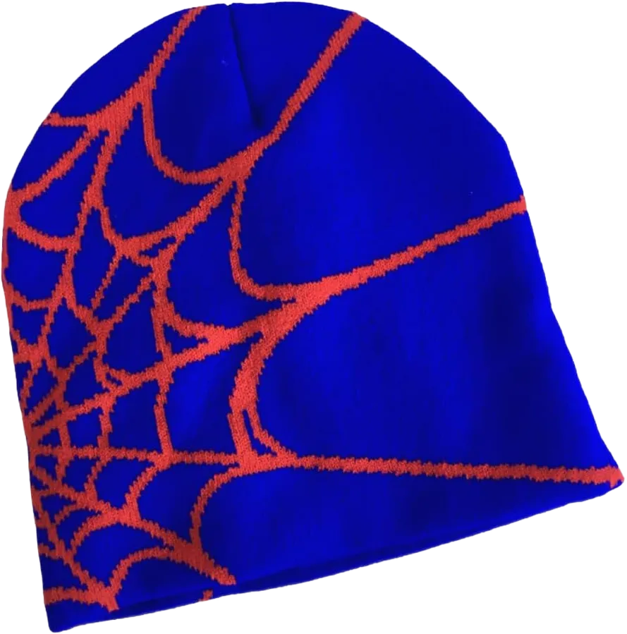 Fashion Women Spider Beanie Hat Beanie, Aesthetic Y2K Winter Knit Skull Cap Beanie Slouchy Casual Streetwear Beanies Medium Blue-red