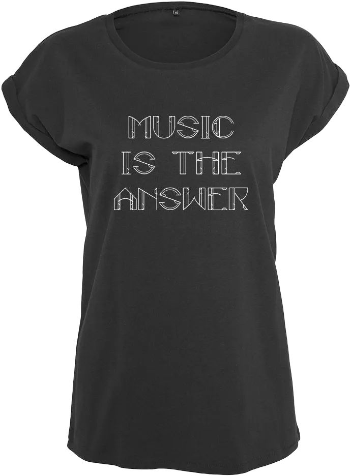 Music Is The Answer White Text Women's Casual T-Shirt