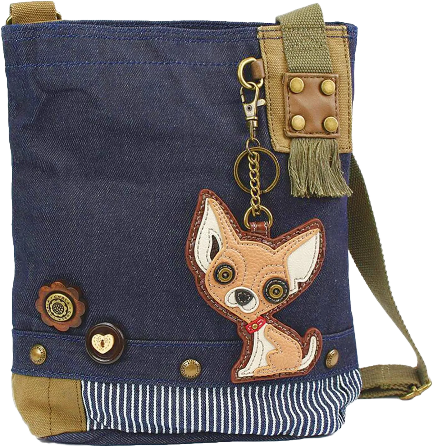 Chala Patch Cross-Body Women Handbag, Canvas Messenger Bag Brass