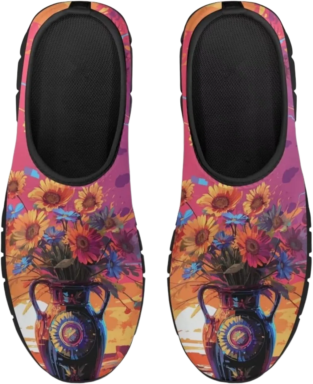 Ystardream Women's Loafers & Slip-Ons Casual Canvas Slip-On Ladies Travel Shoes Abstract Sunflower 7
