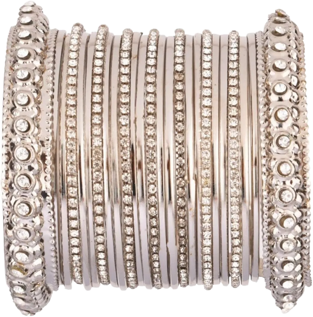 Efulgenz Bangles for Women Indian Jewelry Traditional Indian Bangles Boho Vintage Antique Gypsy Tribal Indian Oxidized Crystal Bracelets Bangle Set Jewelry for Women