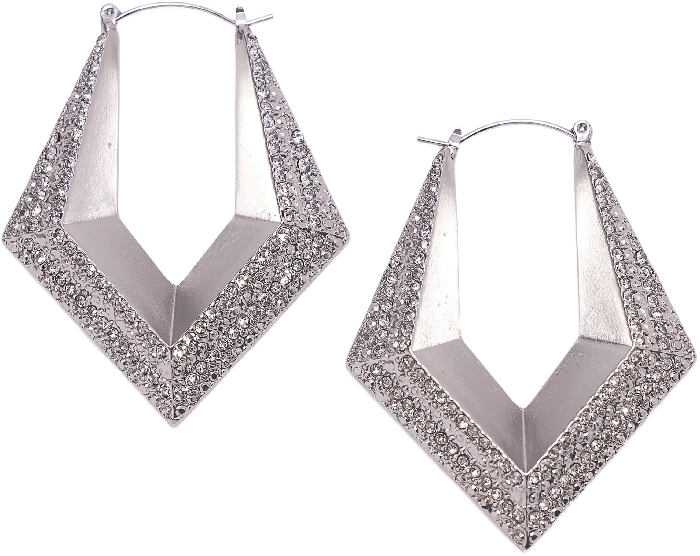 Angular Sparkle Hoop Earring