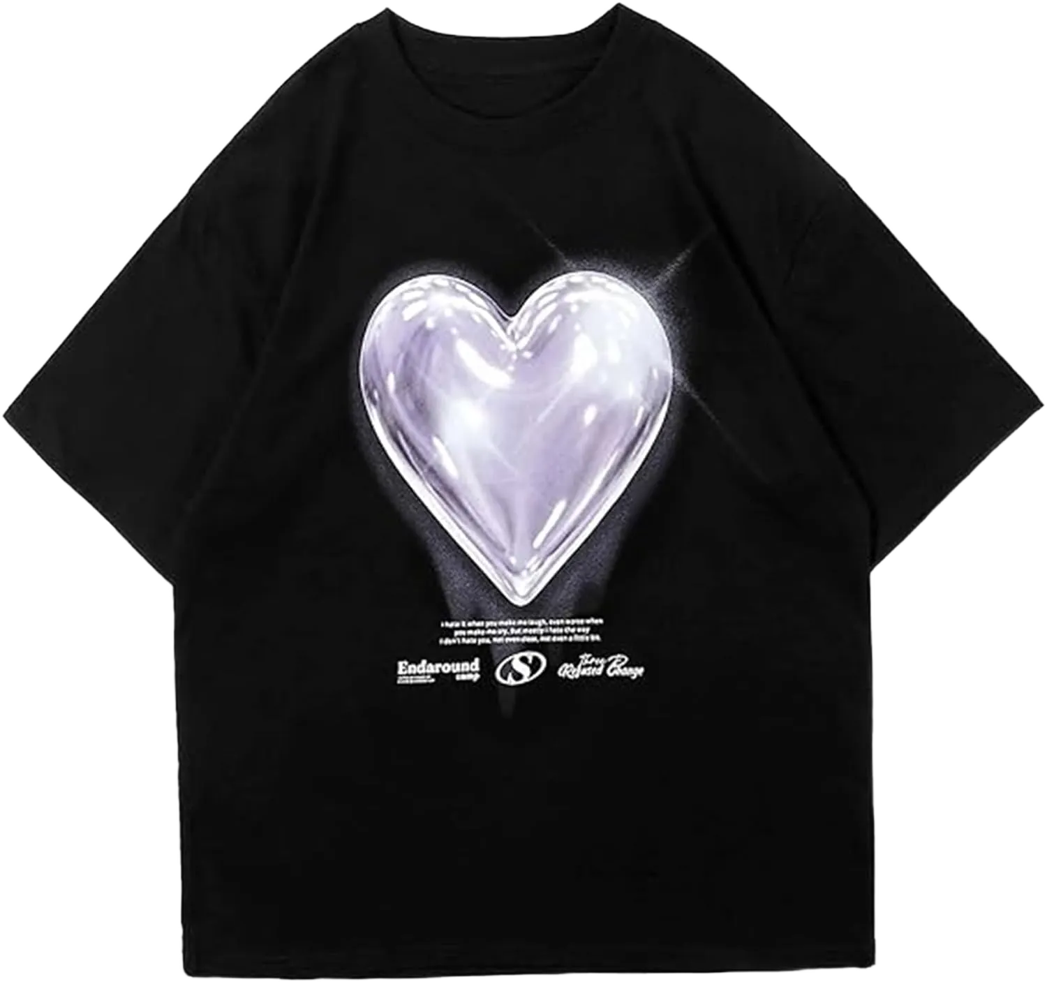 Vamtac Oversized Graphic Tees Vintage Love Balloon Printed Casual Streetwear Tops Summer Cotton T Shirts Y2k Unisex