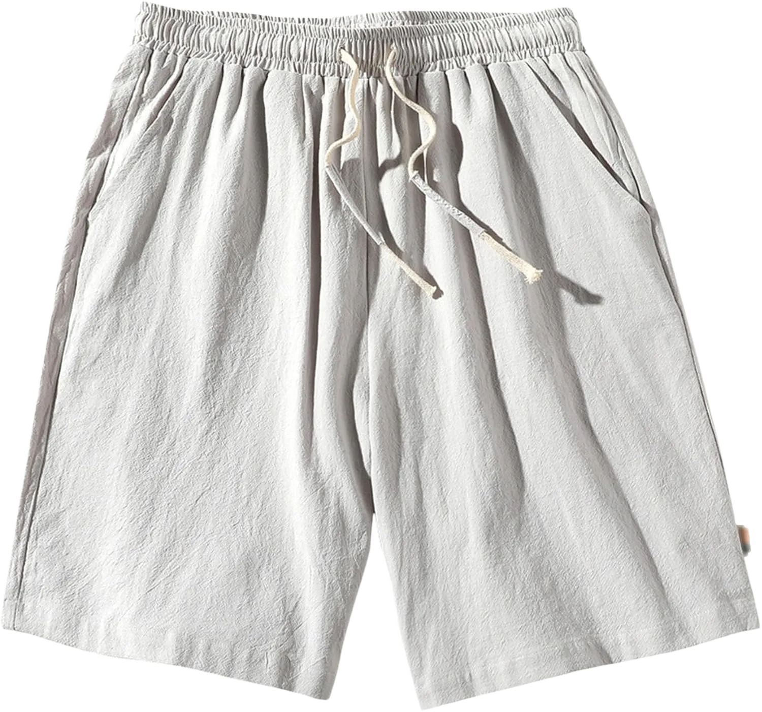 JEShifangjiusu Men's Cotton and Linen 5-Point Shorts Daily Straight Breathable Shorts Solid Color Wild Casual Shorts Gray 1 XX-Large