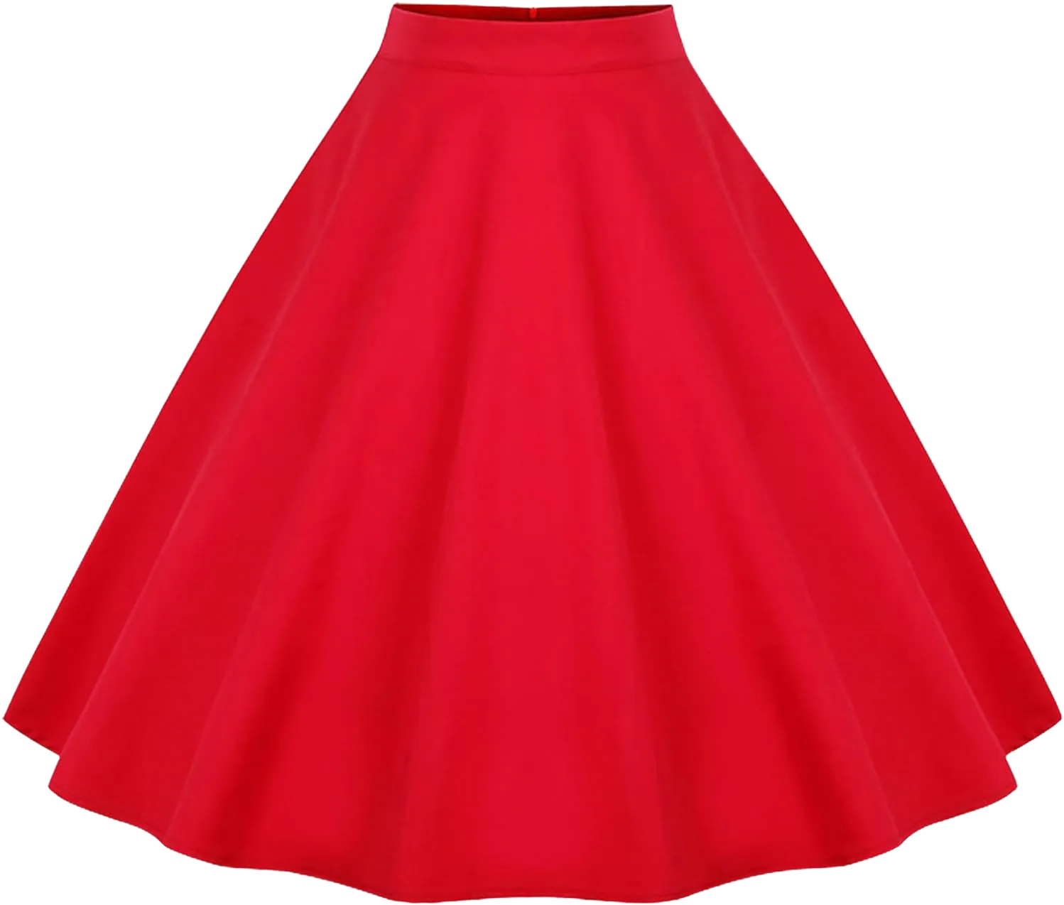 KILLREAL Women's Vintage Knee Length Flare Floral A Line Pleated Skirt Medium Red