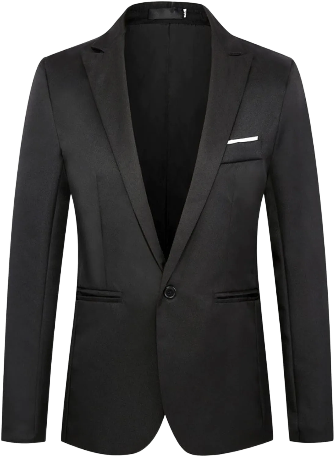 Men Casual Suit Jacket Formal Wedding Business Blazer Jackets Slim Fit One Button Dress Suit for Dinner,Prom,Party Sport Coat Medium Z5 - Black