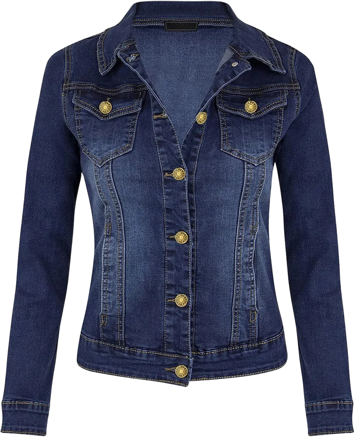 Denim Jean Jacket for Women Trendy Long Sleeve Crop Button Down Petite Shackets with Pockets Fitted Fall Clothes 2024 Casual Bomber Jacket Women(2-Dark Blue,Large)