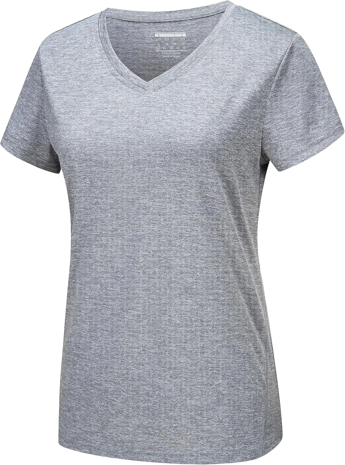 MAGCOMSEN Women's Running Shirts Moisture Wicking Tops Athletic Exercise Hiking Tees Dry Fit Plain Tshirts, Violet, L