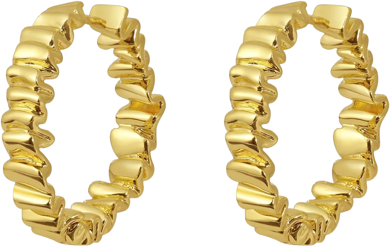 Gold Hoop Earrings for Women, 14K Real Gold Plated Hypoallergenic Lightweight Huggie Hoops Earrings Statement Earrings for Women Jewelry Gifts Hoop -1