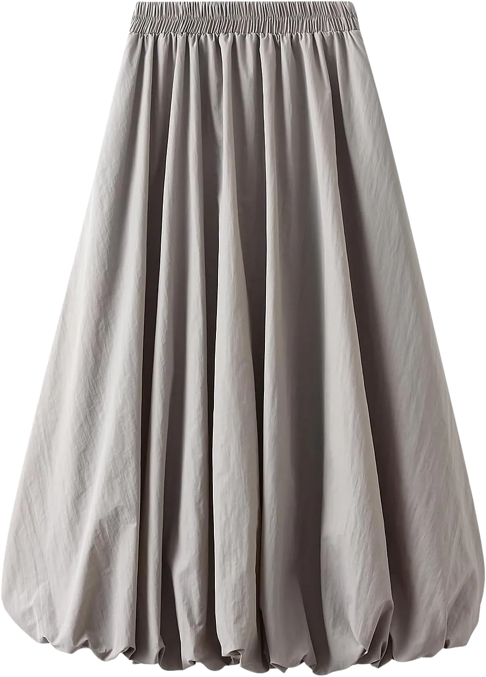 Y2K Maxi Bubble Skirts for Women Elastic High Waist A Line Pleated Skirt Ruffle Hem Puffy Long Skirt Summer Going Out One Size Gray