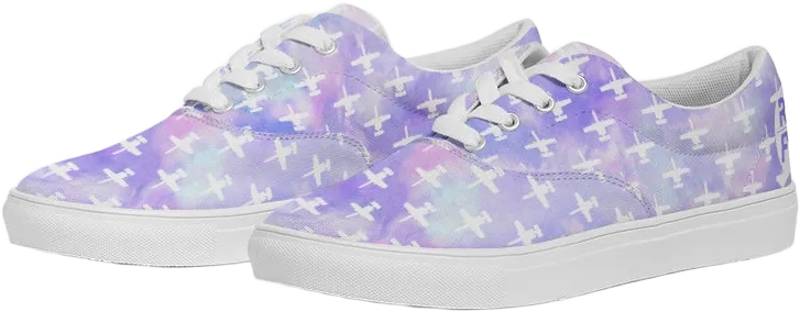 ANY Aircraft Purple Tie Dye Women's Lace Up Canvas Shoes (with or without RHFP logo)