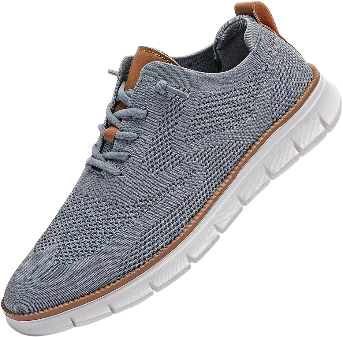 Men's Casual Dress Shoes Comfort Walking Shoes Mesh Knit Lightweight Breathable Sneakers Classic Leisure Oxford Business Shoes 11 Grey