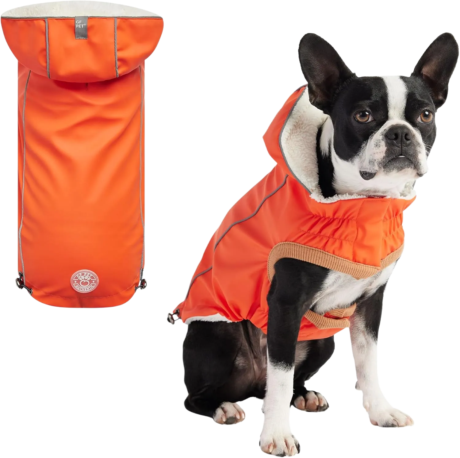 Raincoat for Dogs | Insulated & Reflective Waterproof Dog Rain Coat Jacket with Adjustable Hood, Neck, Chest | Comfortable & Easy-On Dog Rain Coats for Pets - Orange - 2X Large XX-Large Orange