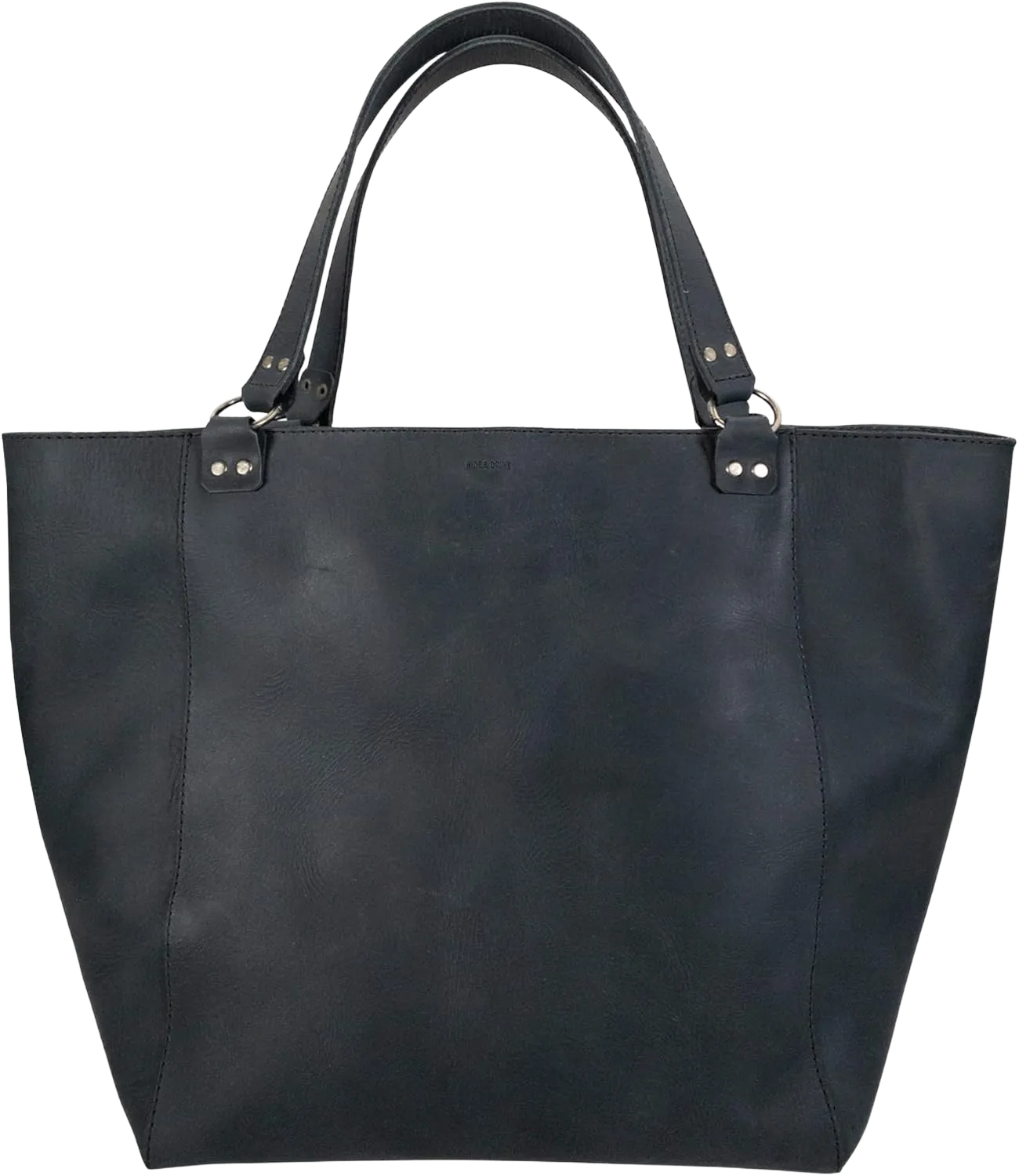 Hide & Drink, Formal Tote Bag, Female Bag, Travel and Shopping Accessory, Handbag for Women, Full Grain Leather, Handmade Charcoal Black