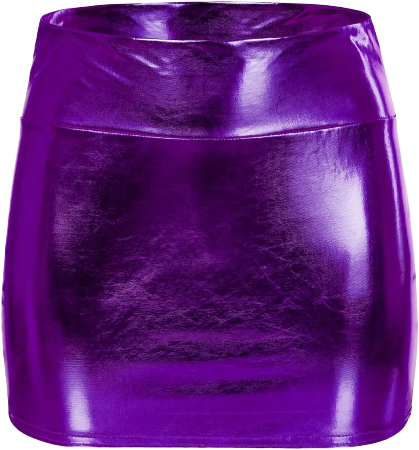 Skorts for Women Pleated Tennis Skirt Women's Sexy Fashion Versatile High Waist A Line Buttock Leather Skirt Purple Large
