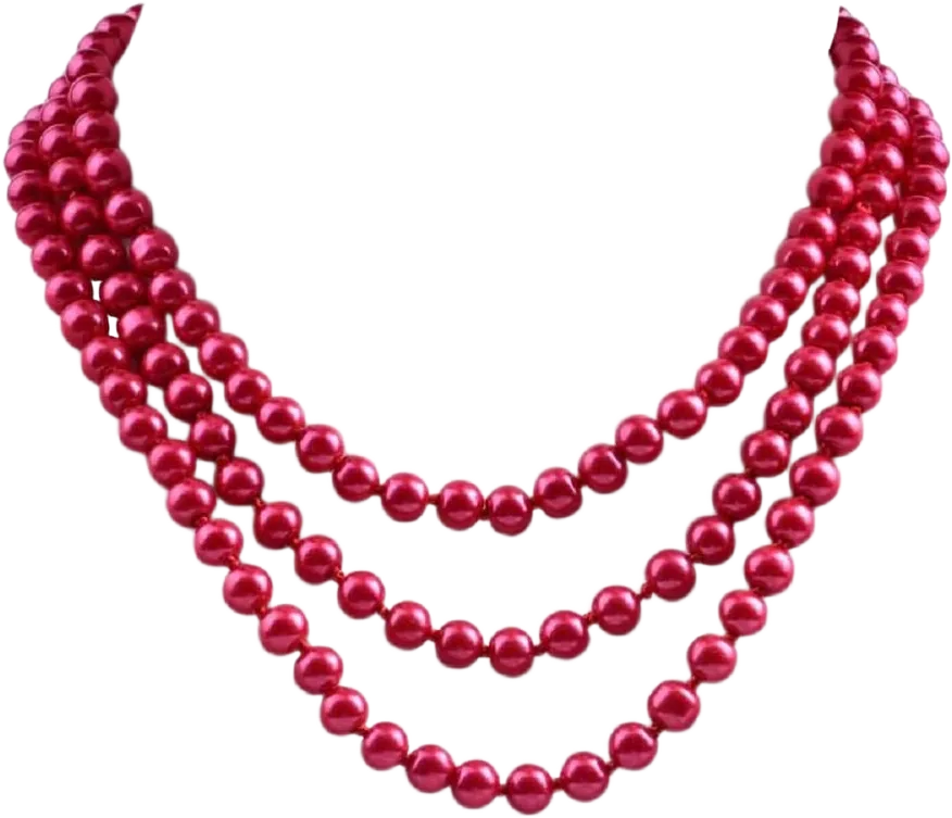 COLORFUL BLING 1920s Long Fake Pearls Necklace Layered Retro Vintage Imitation Round for Women Flapper Party Wedding Mother's Day Gift Light Red