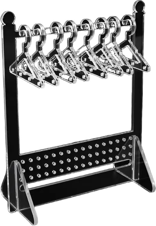 NatSumeBasics Earring Holder Stand Clear Acrylic Earrings Rack Mini Hangers Display Stand Jewelry Organizer Storage for Women Girls (48 roles Earring Rack) Black