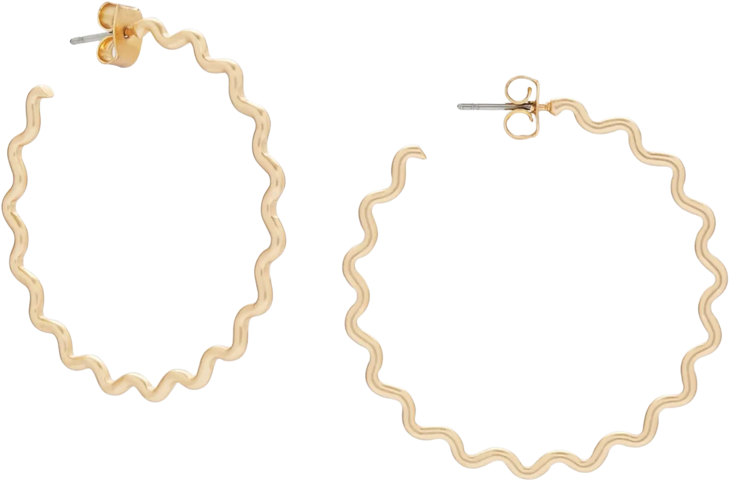 Lucky Brand Women's Zig Zag Hoop Earrings One Size Gold