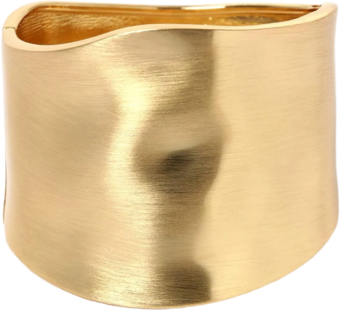 COLORFUL BLING Gold Tone Wide Chunky Bangle Bracelet for Women Polished Frosted Irregular Twist Grooved Cuff Bangle Simple exaggerated Wrist Statement Jewelry irregular