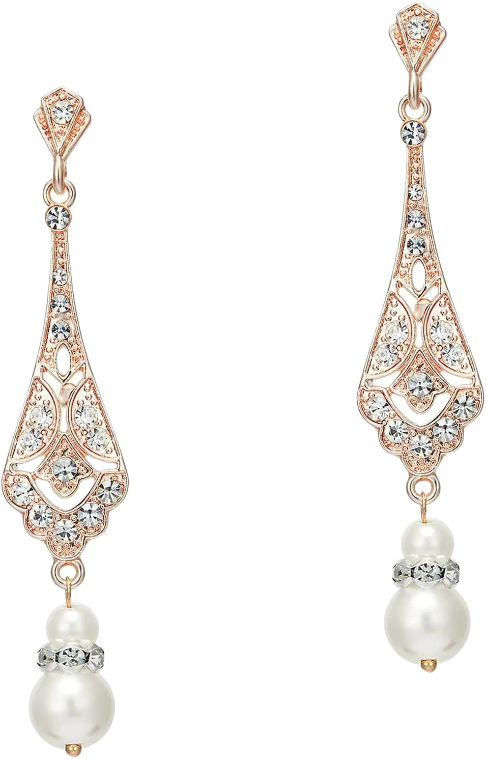 1920s Pearl Jewelry Wedding Earrings Flapper Art Deco Gatsby Earrings 20s Flapper Gatsby Accessories Faux Pearl Earrings Vintage Wedding Brides Costume Dangle Pearl Earrings for Women