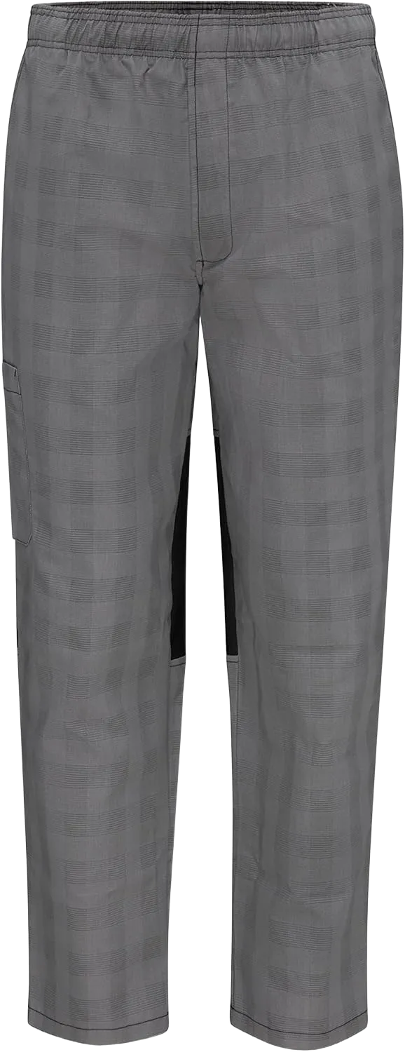 Red Kap Men's Baggy Airflow Chef Pant Medium Grey/ Black Plaid