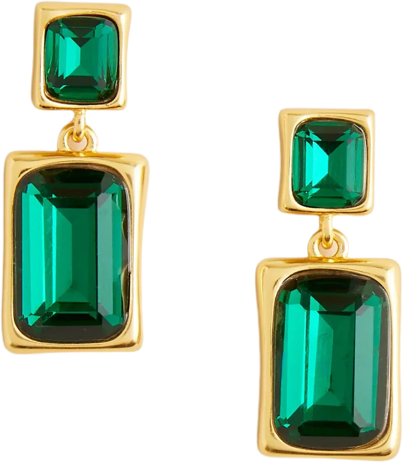 Faceted gemstone drop earrings