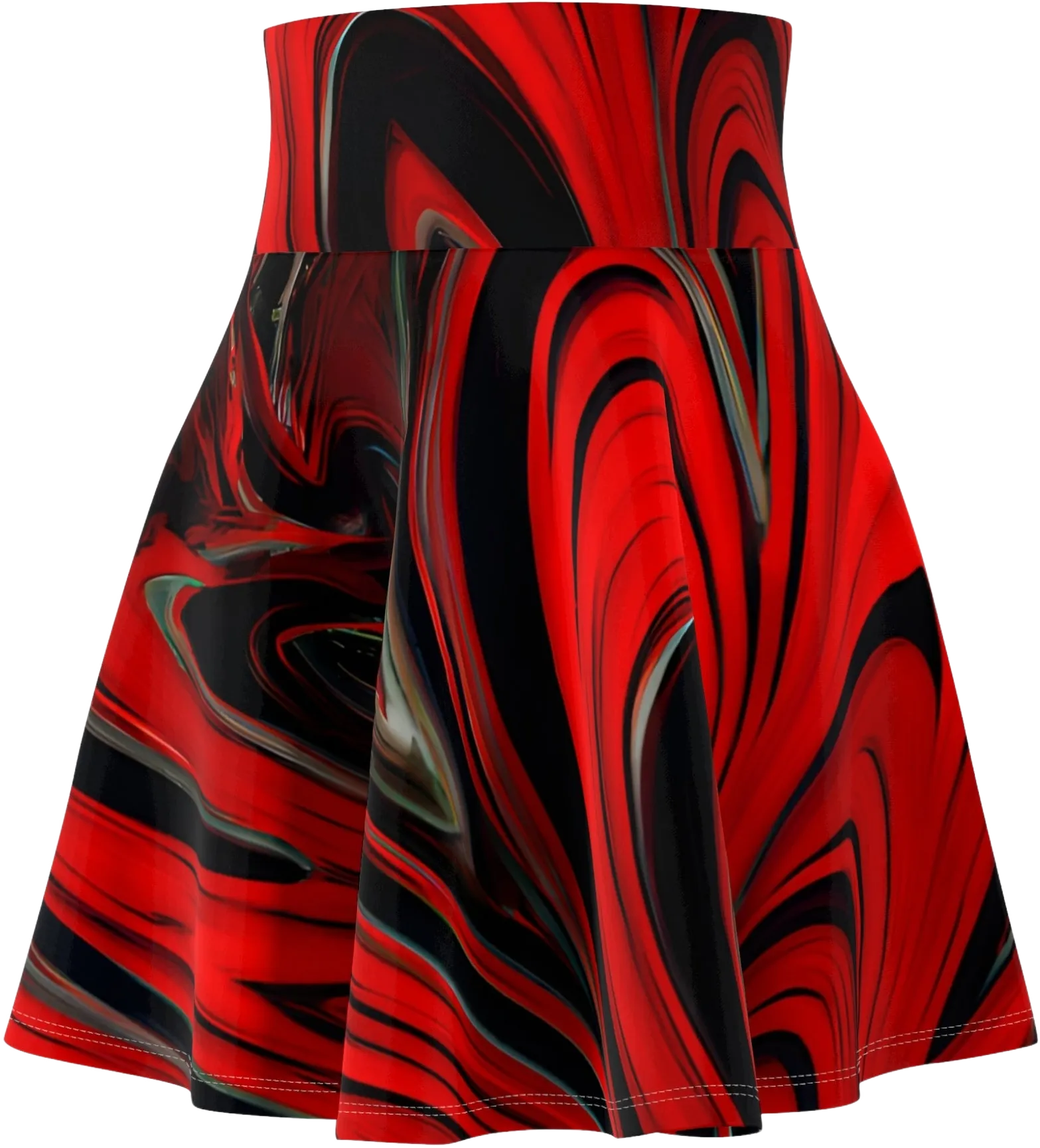 Women's Raging Red Swirl Skater Skirt
