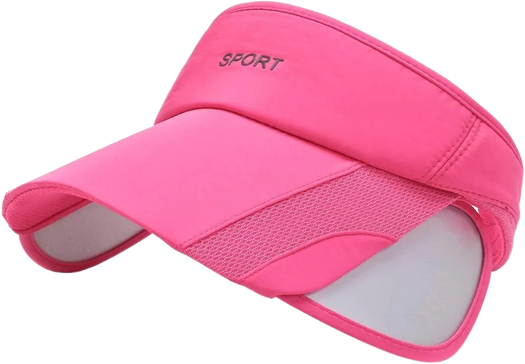 Sun Visors Hats for Women with Retractable Brim Golf Visor UV Protection Beach Cap Tennis Running Sport Hat Adjustable One Size Rose Red