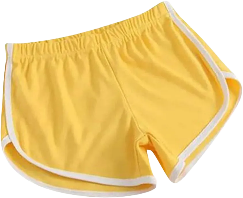 Yubnlvae Flash Deals Today Workout Shorts Women Beach Short Pants Casual Sport Shorts Summer Elastic Waist Athletic Workout Yoga Shorts, XX-Large, #B-yellow