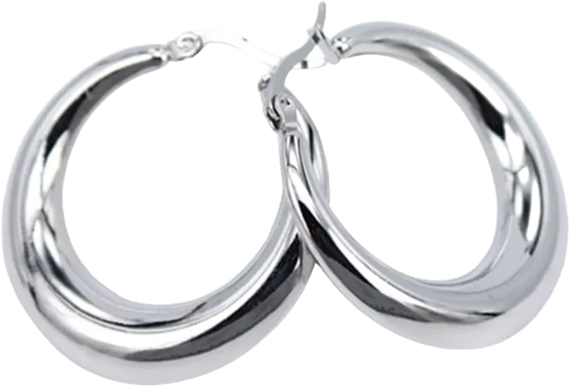 Moon Round Creole Hoop Earrings for Women 925 Sterling Silver Statement Fine Jewelry Female Gifts Fashion