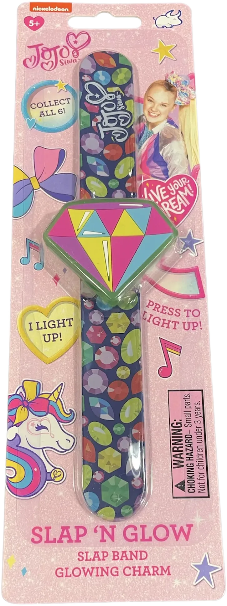 Nickelodeon JoJo Siwa Slap Band Glowing Charm Bracelet