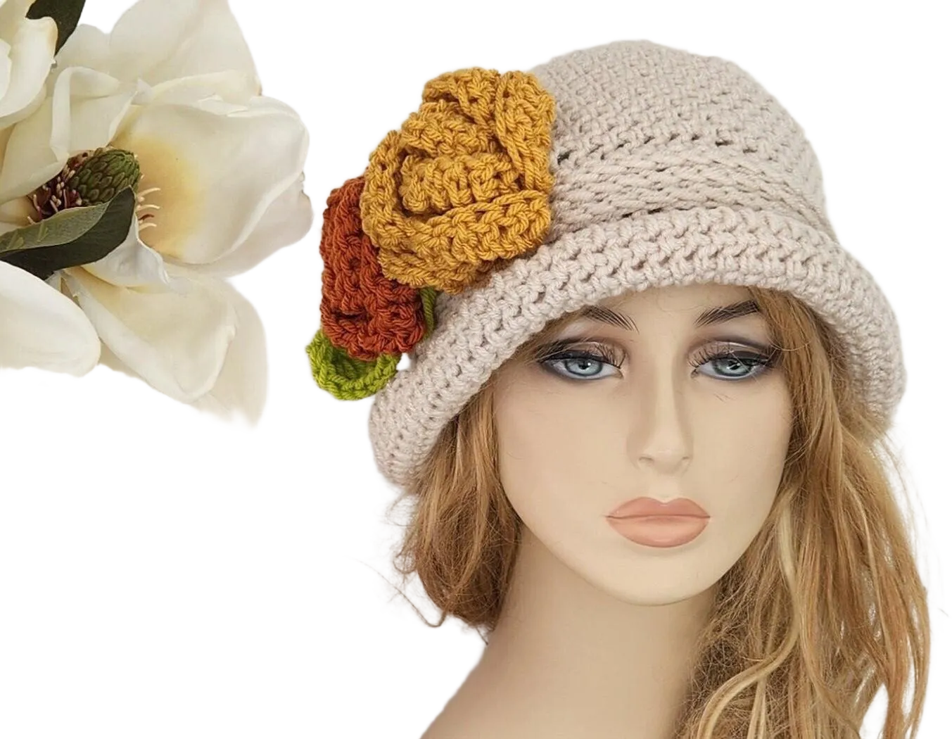 Crochet Cloche Hat, Winter Women&#39;s Hat,  Crochet Beanie,  Women&#39;s Beanie,  Winter Accessories,  Flapper Hat, Crochet Women&#39;s Hat, Woman Cap