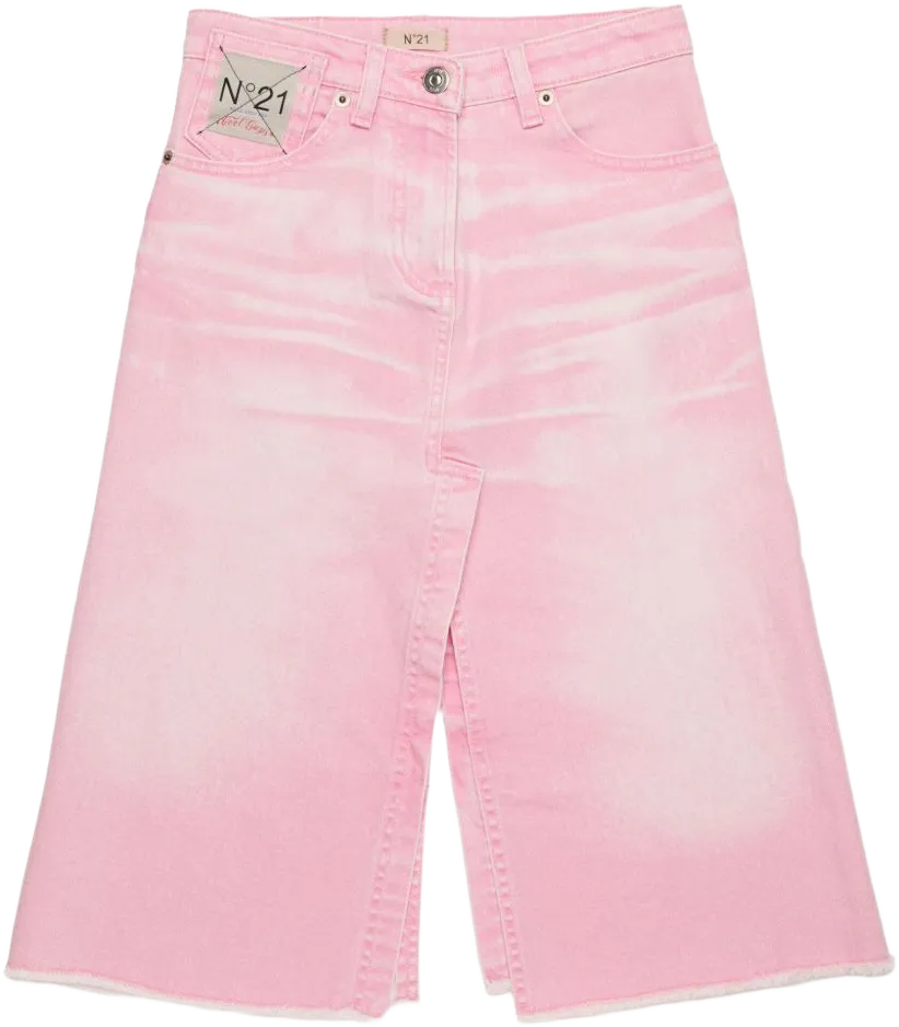 slit denim skirt