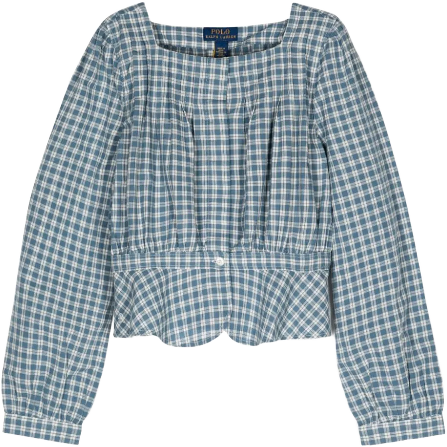 plaid-check blouse