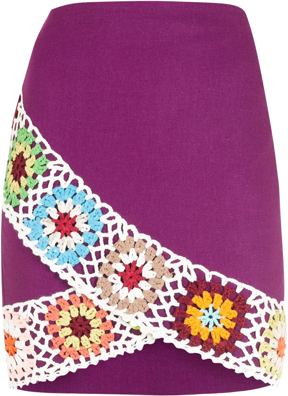 crochet wrap-front mini skirt
