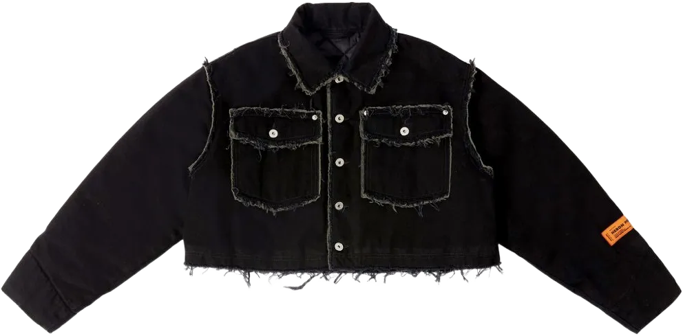 distressed cropped denim jacket