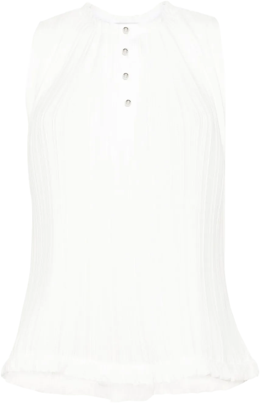 sleeveless plissé top