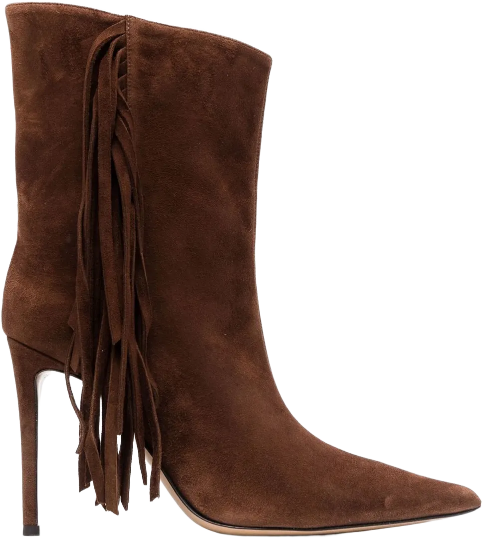 fringed suede 110mm ankle boots