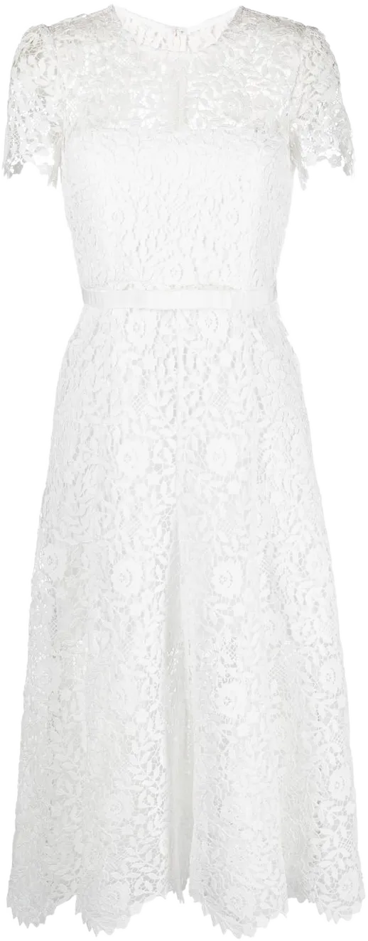 floral lace midi dress