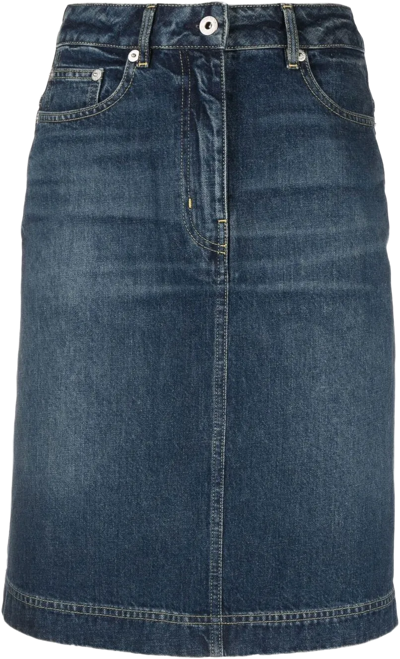 knee-length denim skirt
