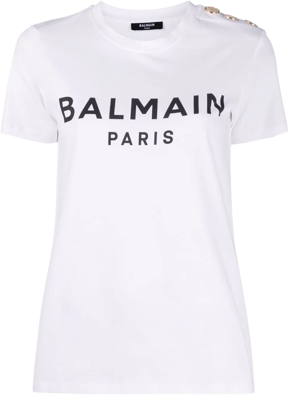 button-embellished logo-print T-shirt