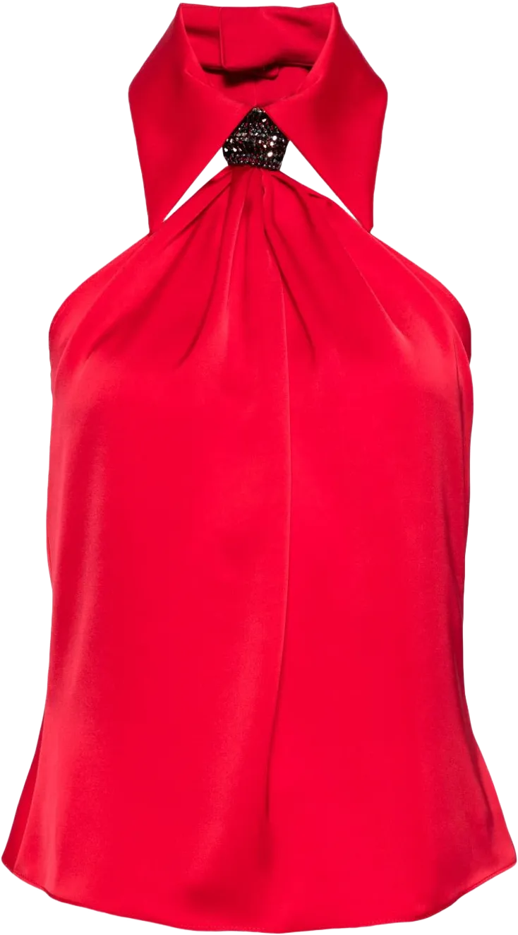 crystal-embellished sleeveless top