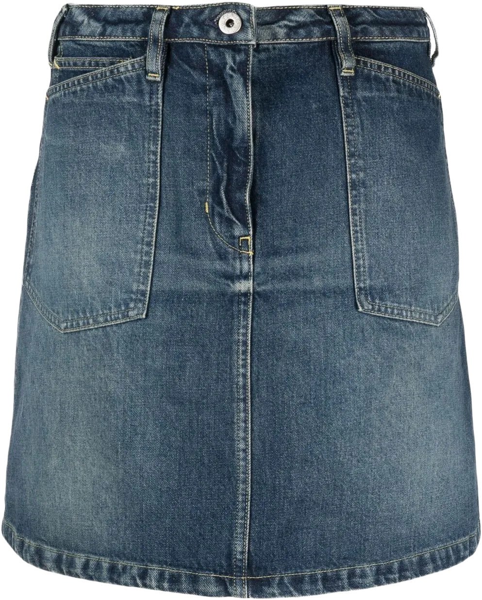 A-line denim miniskirt