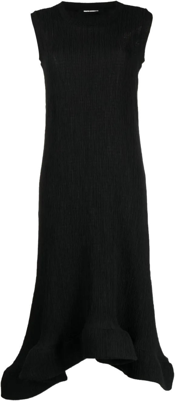 ruffle hem mid-length dress